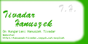 tivadar hanuszek business card